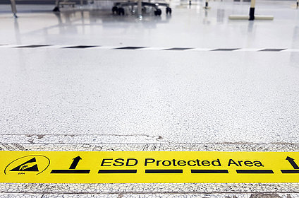 ESD protected area in a production hall